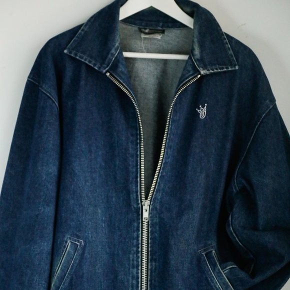 Underground Clothing Company Dark Wash Denim Jacket w Chunky Zipper - Picture 3 of 6